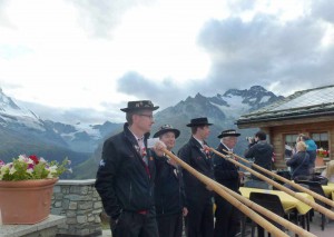 An Alpine music festival near the Matterhorn Peak.