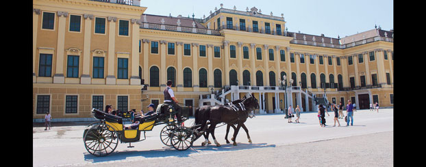 The Schonbrunn Palace in Vienna.