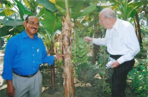 PDG Reinhard Fricke and PDG Chandramohan at the vegetable garden in ‘Missionaries of the Word.’