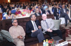 L to R: PRID Sudharshan Agarwal, RI President K R Ravindran and TRF Trustee Sushil Gupta in Delhi.