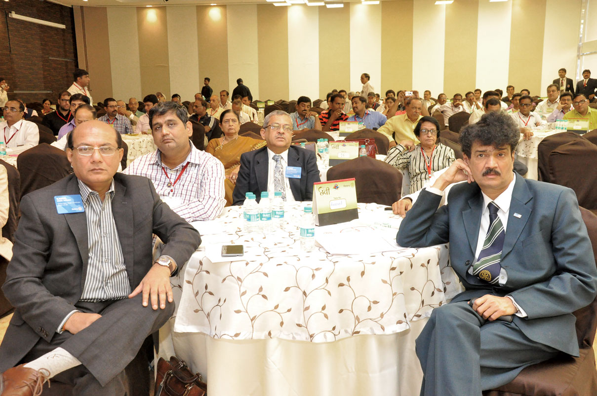 A section of the audience at the seminar; on the foreground: PDGs Kamal Sanghvi, Jayant Kulkarni and Ulhas Kolhatkar.