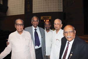 L to R: Dr H V Hande, PDGs S Krishnaswami, Vishwanatha Reddy, Rtn S L Chitale and PDG P V Purushothaman. Thirty years ago, the revolutionary groundwork spearheaded by Rotarians S L Chitale, Dr Jacob John, K C Vijayan, PDGs S Krishnaswami, P?V Purushothaman, Viswanatha Reddy and late V Chidambaram and Dr H?V Hande was recalled and applauded at this event.