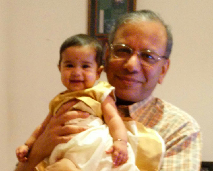 With granddaughter Raika.