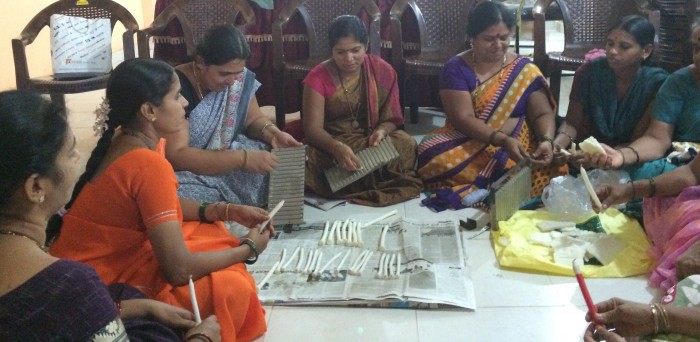 SHG members making candles