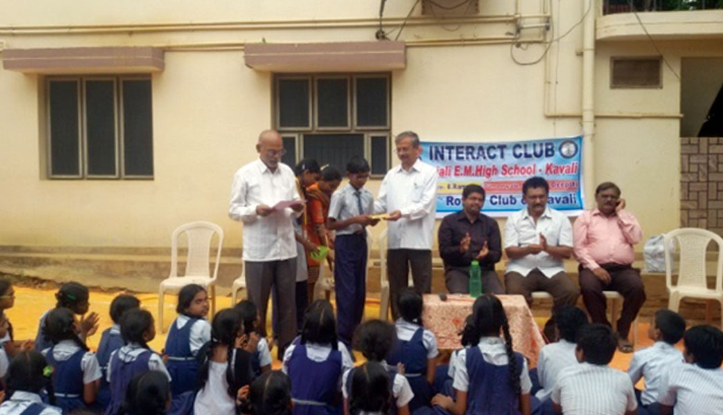 RC Kavali RI District 3160 <br/> Elocution competition conducted for students of Gitanjali English Medium School, to encourage their latent skills.