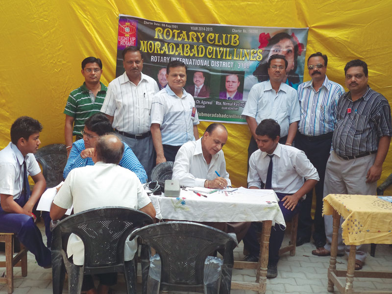 RC Moradabad Civil Lines RI District 3100 <br/> Homeopathic medical camp organised for students of Sarawati Vidya Mandir School.