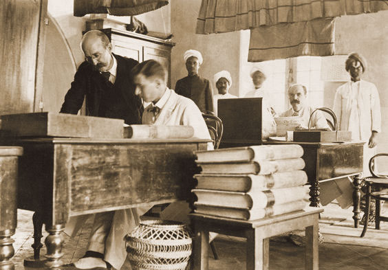A civil service office in Madras during the British Raj.