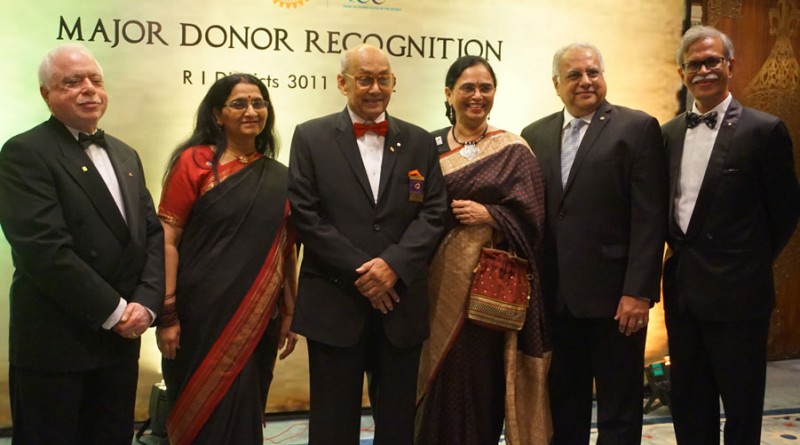 From left: TRF Trustee Sushil Gupta, Lalitha Subramanian, TRF Trustee Chair Kalyan Banerjee, Sharmishtha Desai, RID Manoj Desai and DG N Subramanian.