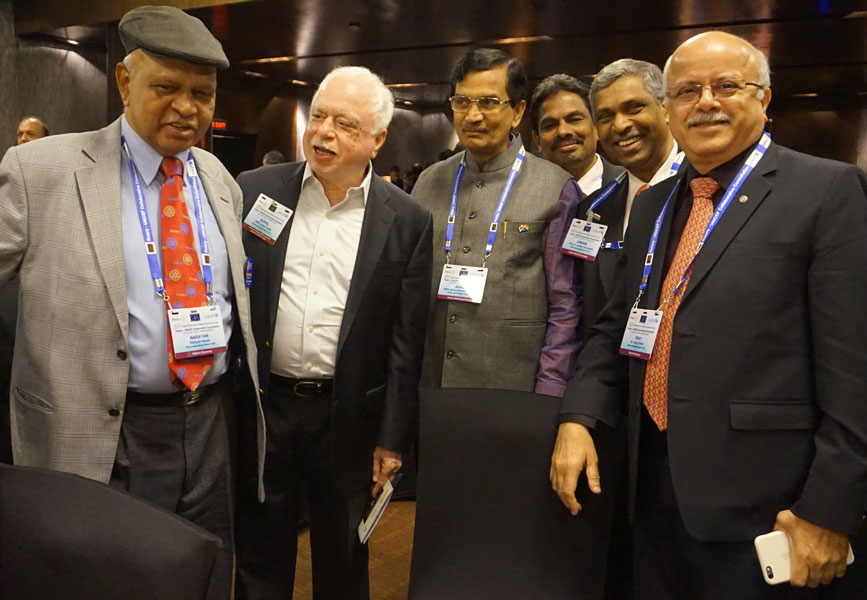 (From Left): DG Narayan Nayak, WinS Global Chair Sushil Gupta, PDG Ashok Bihari, PDG Jorson Fernandez and DG Vinay Raiker.
