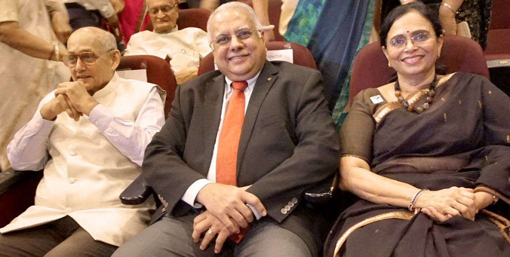 From left: TRF Trustee Chair Kalyan Banerjee, RI Director Manoj Desai and Sharmishtha Desai.