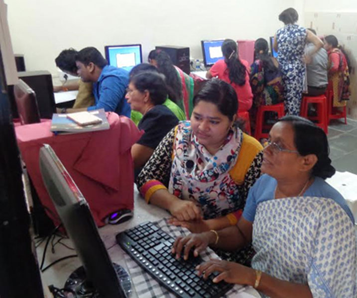A computer course in progress at the centre established by the club.