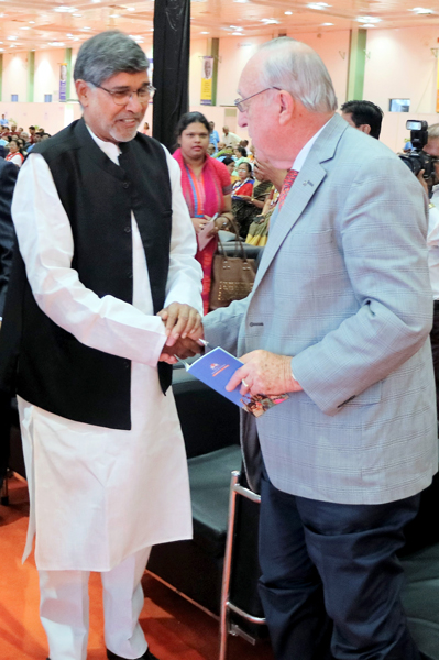 Nobel Peace Laureate Kailash Satyarthi with RI President John Germ.