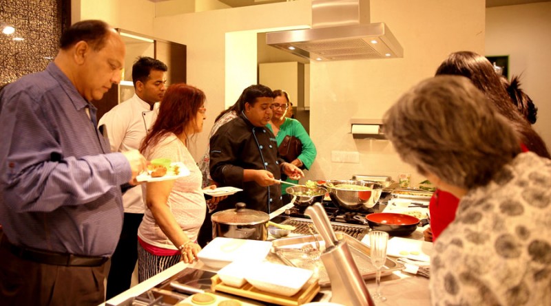 Chef Debabrata Mukherjee providing a demo.