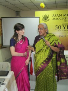 Fulbright-Nehru Scholar Sarah Farnand and Rtn Vasanthi Ranganathan (right).