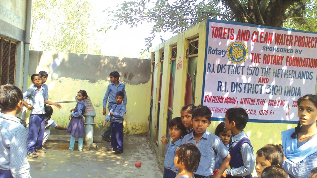 Water and toilets provided at Devapur School.