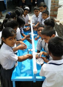 Handwash station in the Arya Banga school.