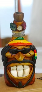 A Bob Marley-alike rum bottle 