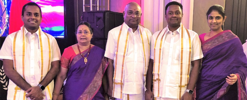 RID C Basker and Mala with their sons Gautham (left), Gokul and daughter-in-law Divya.