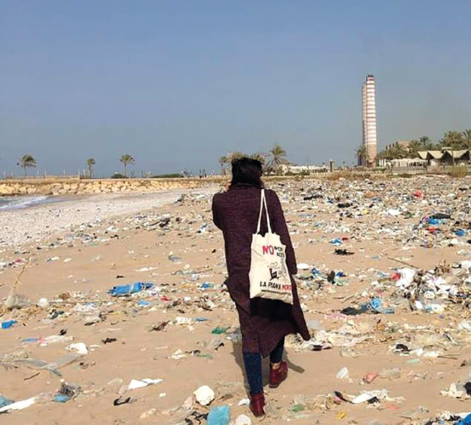 Lebanon’s beaches are littered with plastic and other waste dumped into the eastern Mediterranean Sea. 