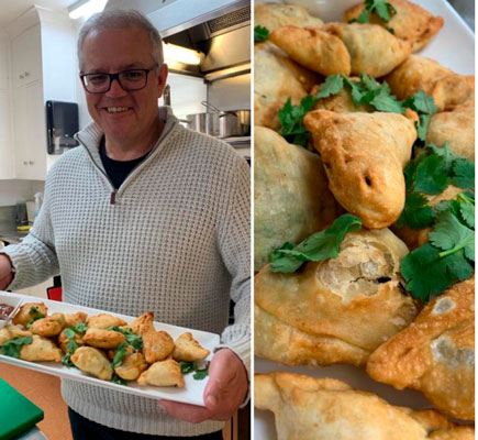 Samosas for PM Modi from Australia Australian PM Scott Morrison shared a drool-worthy image of samosas with chutney on his Twitter account with a caption: “Sunday ScoMosas with mango chutney, all made from scratch - including the chutney! A pity my meeting with @narendramodi this week is by a videolink. They’re vegetarian, I would have liked to share them with him.” To which PM Modi tweeted: “Connected by the Indian Ocean, united by the Indian Samosa! Looks delicious, PM @ScottMorrisonMP! Once we achieve a decisive victory against COVID-19, we will enjoy the Samosas together. Looking forward to our video meet on the 4th.”