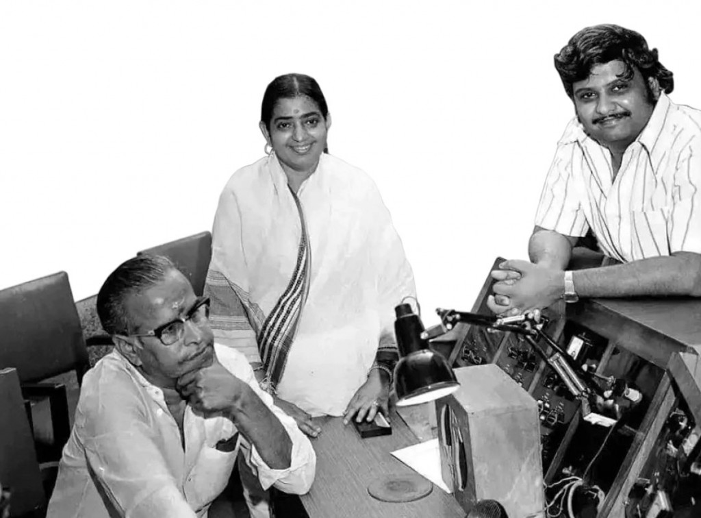 From left: K V Mahadevan, P Susheela and SPB.