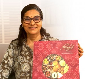 Parul Bhatt with her recipe book.