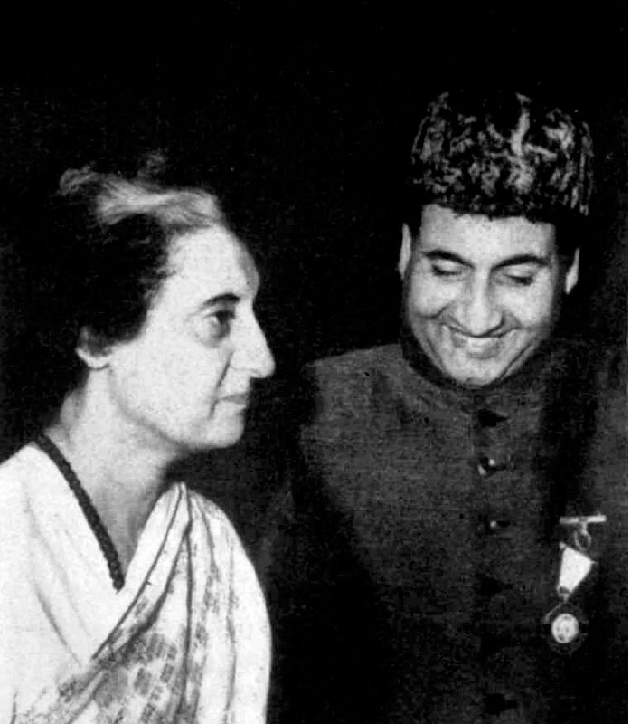with former Prime Minister of India, Indira Gandhi.