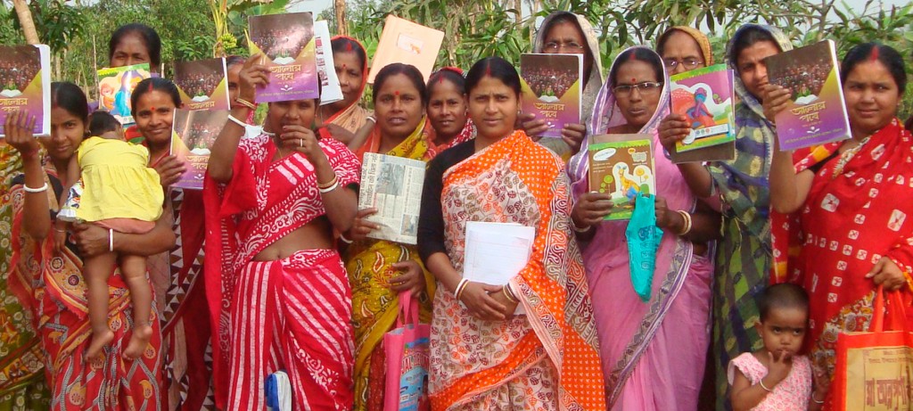 Learners at an adult literacy centre in Sitarampur, West Bengal.