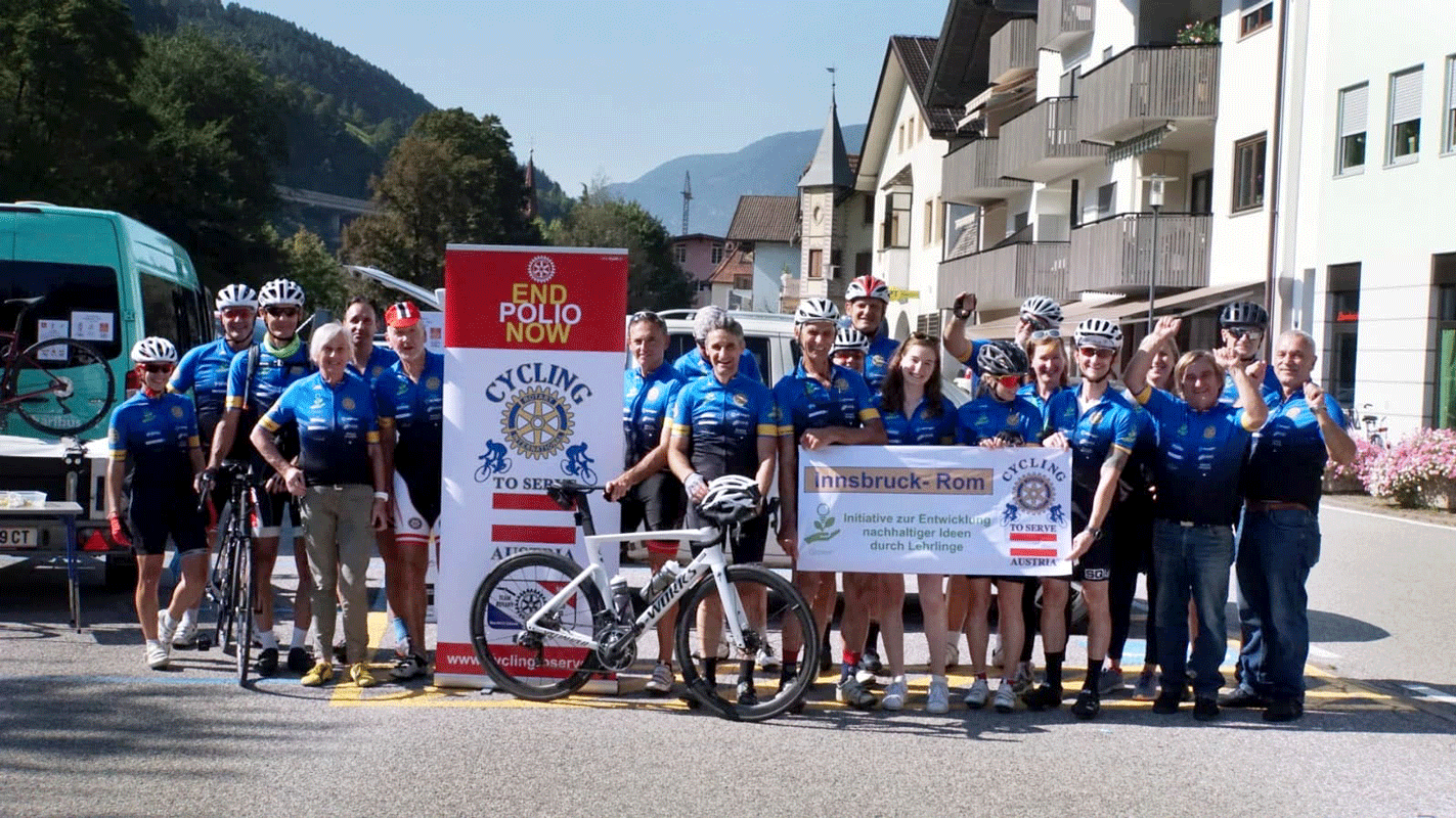 A bicycle tour from Innsbruck to Rome organised by the Fellowship for Cycling to Serve, Austria.