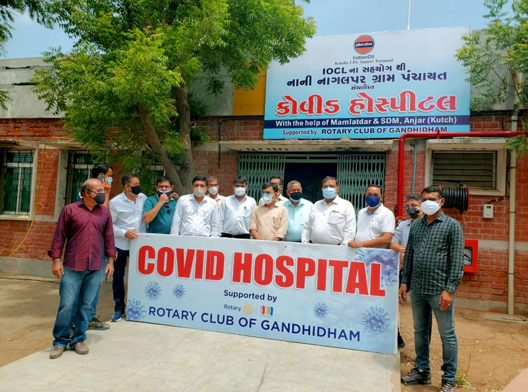 Project team of RC Gandhidham at the inauguration of Covid Hospital in Anjar.