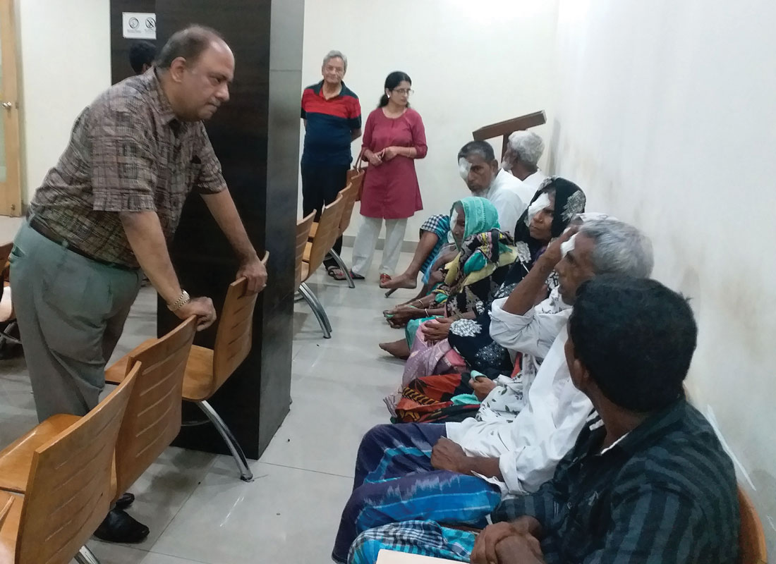 Meeting patients at an eye hospital founded by RC Calcutta Mahanagar