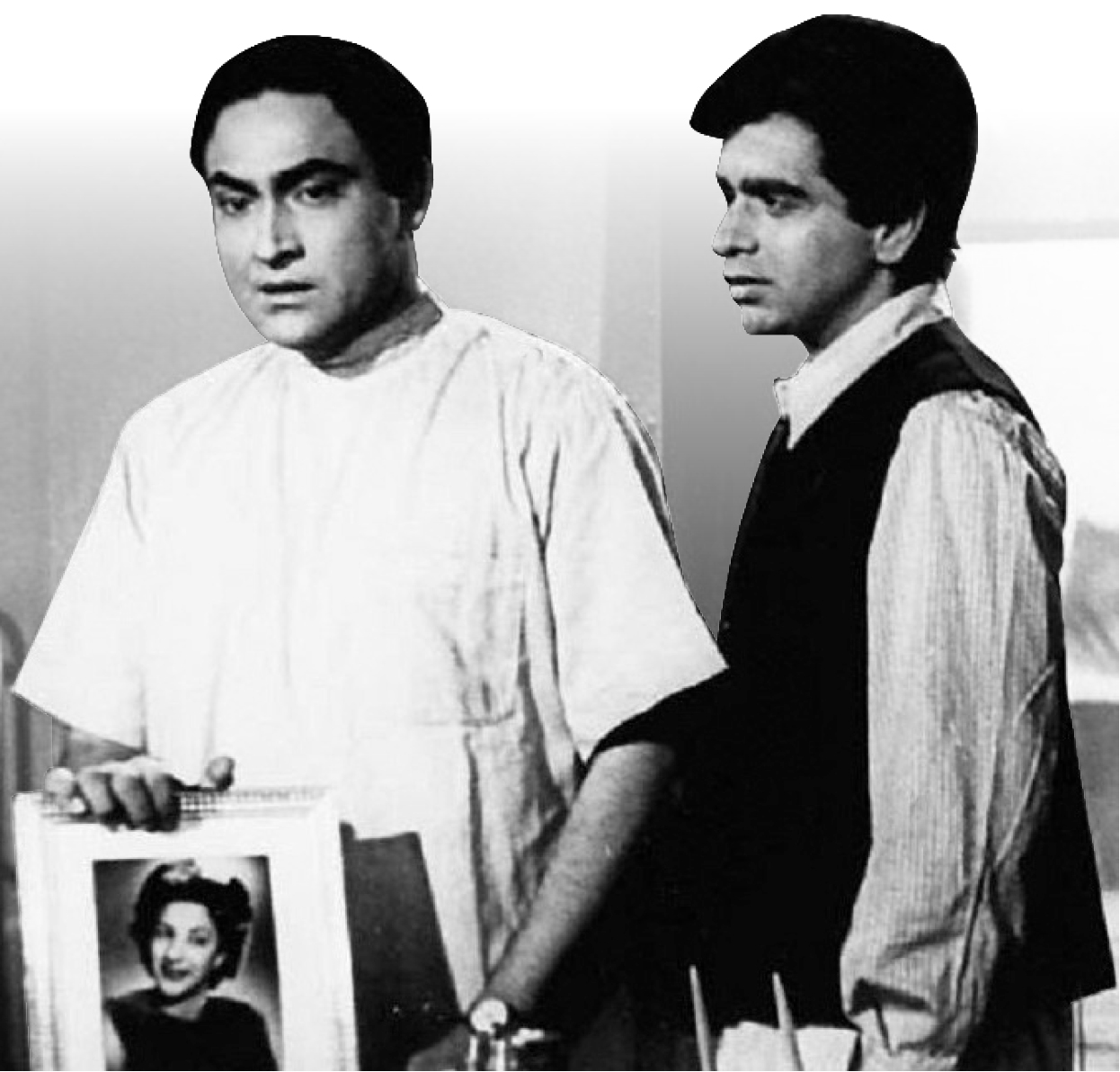 With Ashok Kumar in the film Deedar (1951).