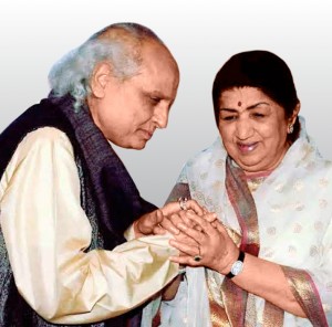 Pandit Jasraj with Lata Mangeshkar.