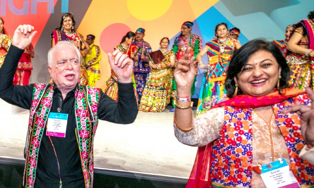 PRID Gupta dancing with Sonal Sanghvi at the 2019 International Assembly.