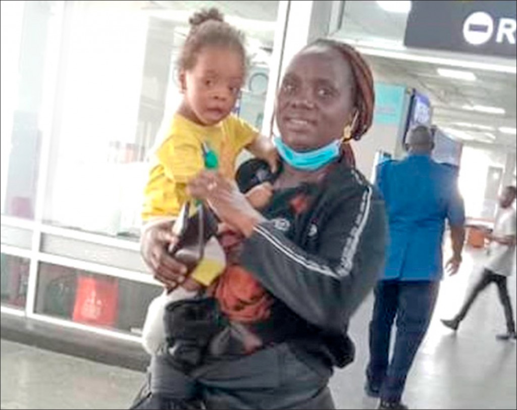 Baby girl Emma and her mother Lucy Obazwe back in Nigeria after the surgery.
