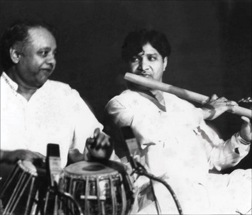 With tabla player Ustad Alla Rakha.