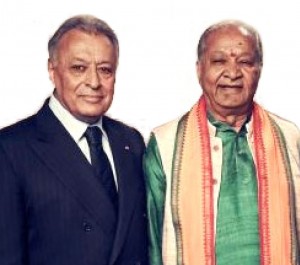 With music conductor Zubin Mehta.