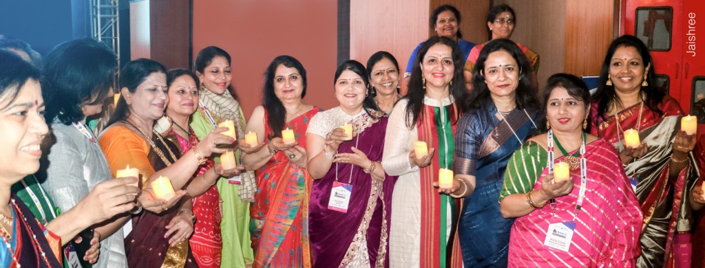 Spouses of DGEs get ready to promote the Vizag Institute.