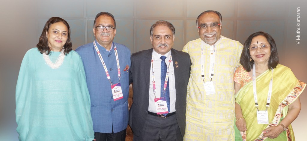 From L: Kanan and Nikunj Jhaveri, IPDG Sunnil Mehra, Nitin and Harsha Mehta.