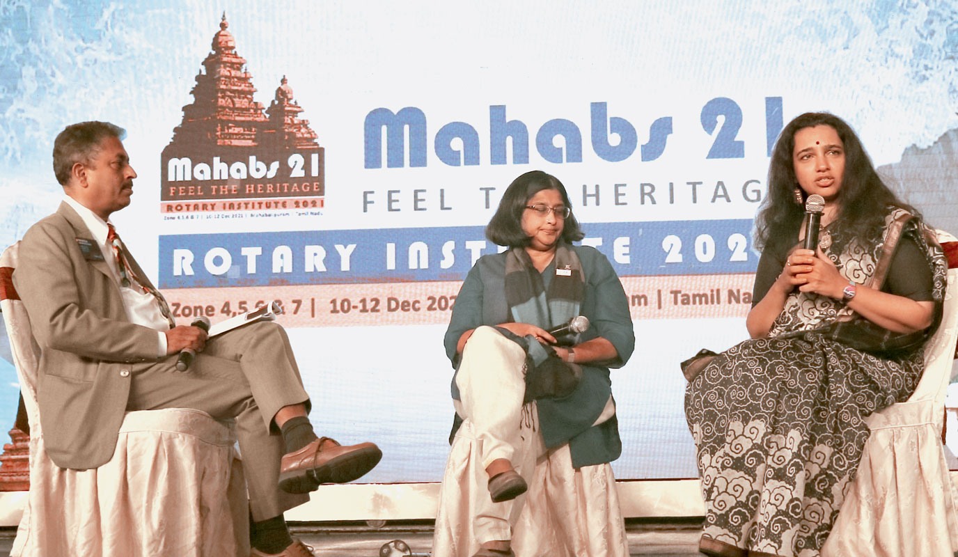 RID Mahesh Kotbagi, ESRAG (South Asia) chair Meenakshi Venkataraman and Mridula Ramesh, founder, Sundaram Climate Institute. 