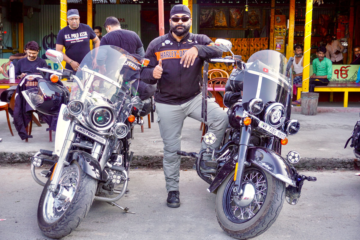 Rtn Vishal Gupta with his Harley Davidson.