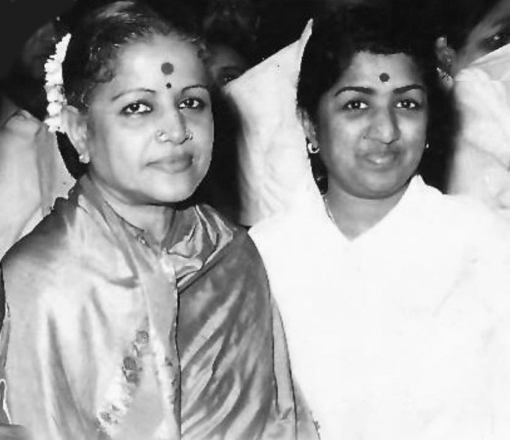 With Carnatic music legend M S Subbulakshmi.