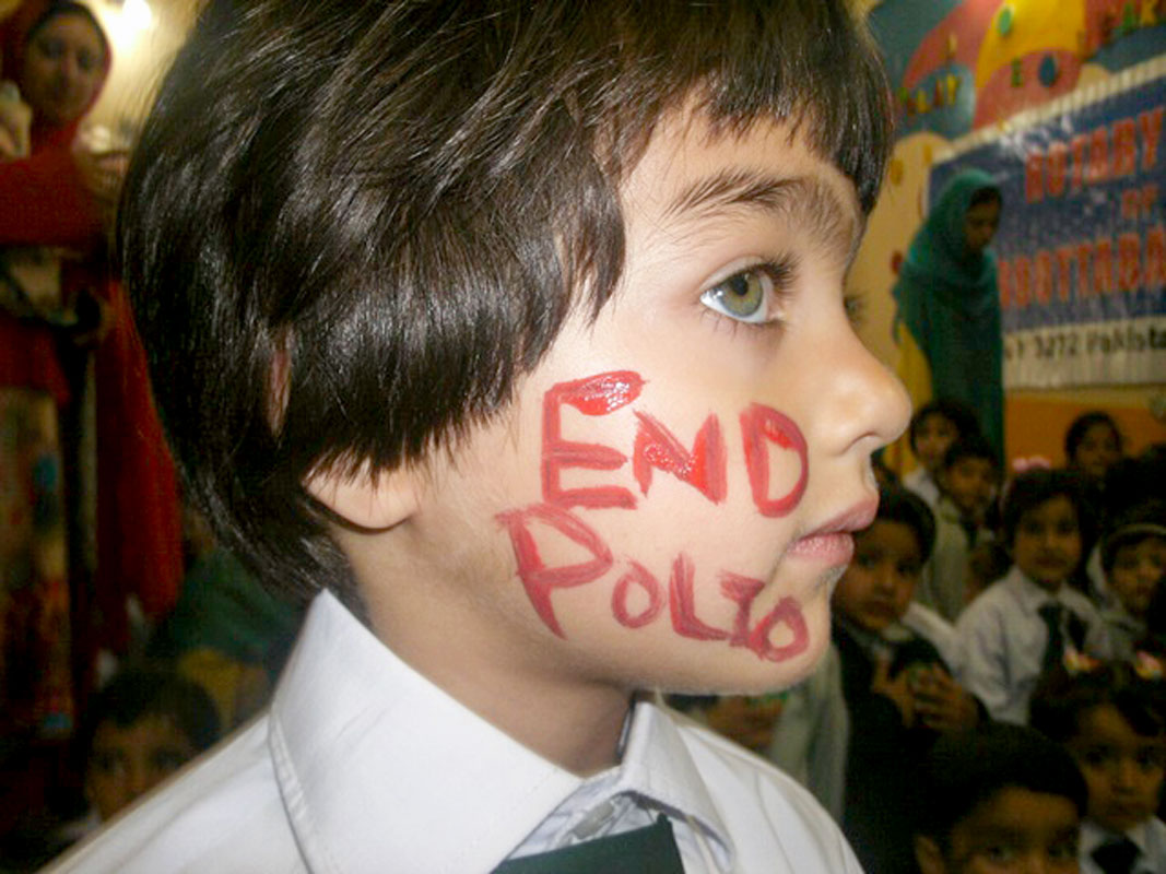 A child promoting End Polio in Mansehra.