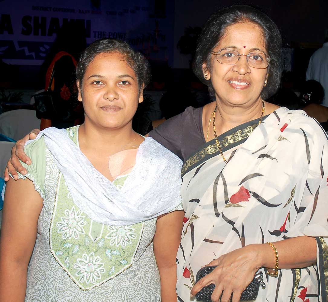 Dr Vijaya Bharat with a young pacemaker recipient.
