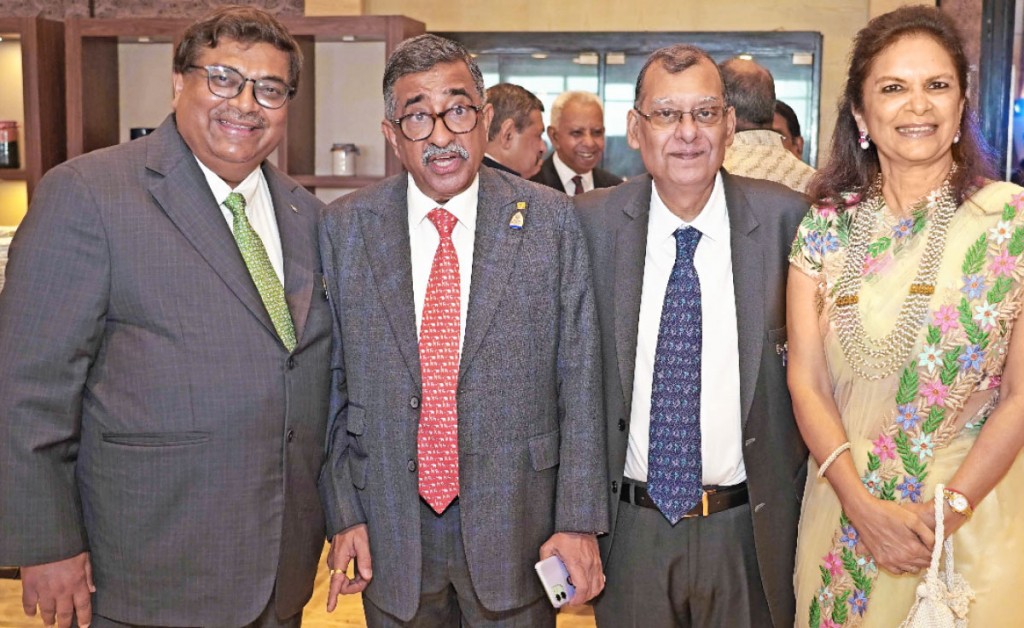 RIDE Subramanian with RID 3141 DG Sandip Agarwalla (L) and Malini, and Rajeev Tikka, president of RC Mumbai Sea Coast. 