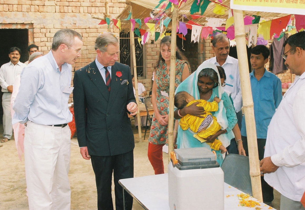 King Charles III at a Polio NID near Delhi in 2003. 