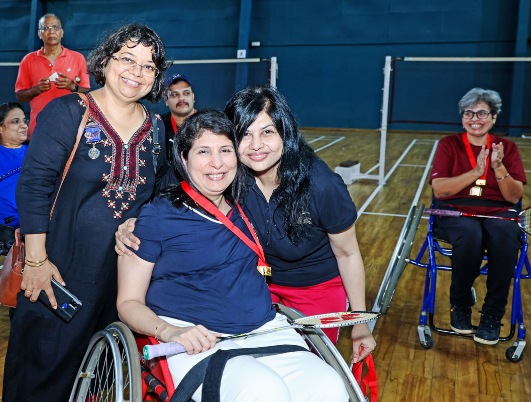 Sunita at the Badminton on Wheels tournament.