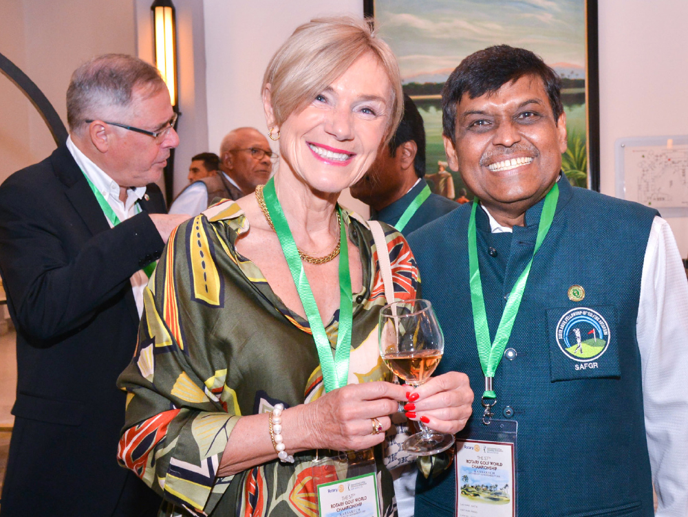 PDG Sheth with Maria, a Rotarian from the Czech Republic.