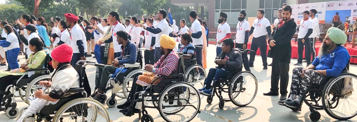Wheelchair-bound youngsters and other differently-abled participants at the RYLA organised by RC Chandigarh Midtown.