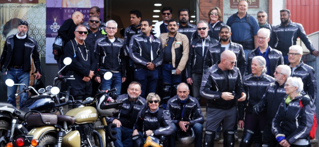 Ride for Rotary Committee chair Krishna Narayana Muliya (third from Left, middle row) with foreigners during a stopover at Madikeri. Event vice-chairman R Muthukumaran is at the back row, left.